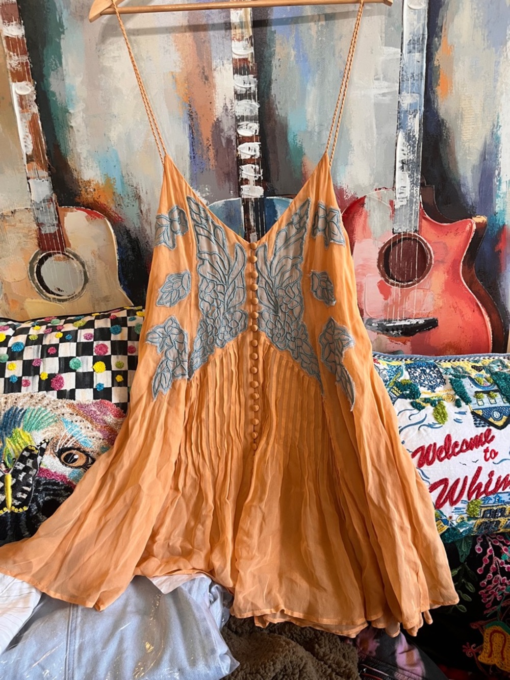 FREE PEOPLE EMBROIDERED BALI DRESS SZ S P